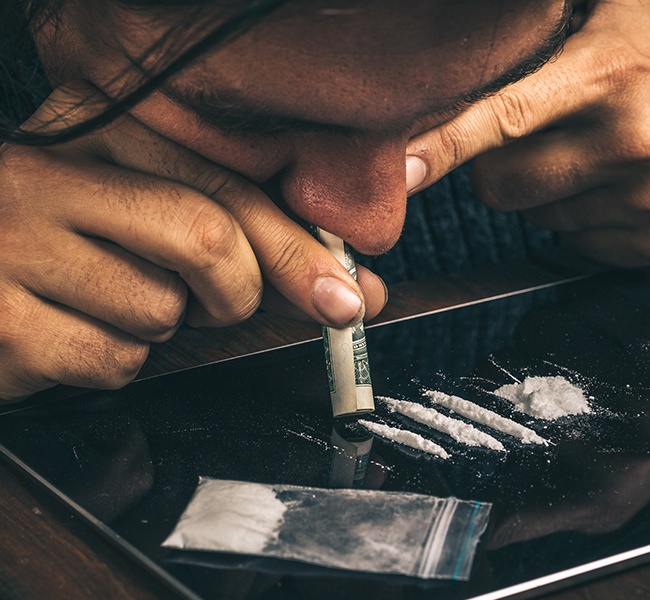 cocaine sniffing
